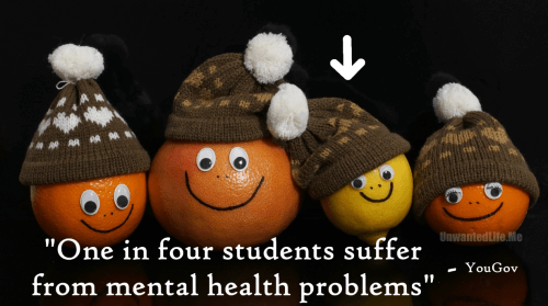 An image to represent 1 in 4 students suffer from a mental illness