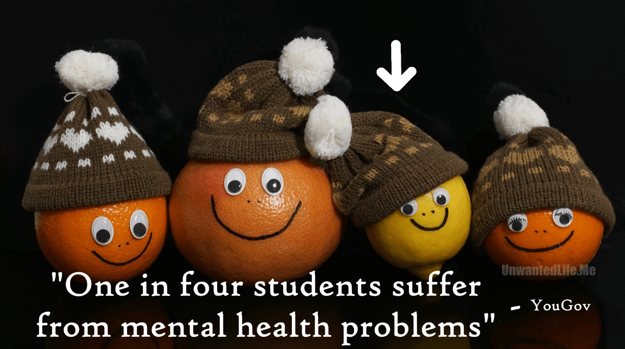An image to represent 1 in 4 students suffer from a mental illness