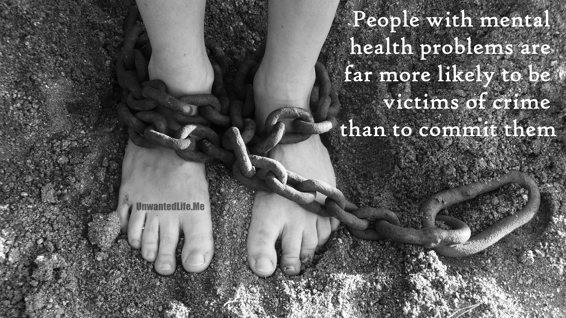 A photo of someone in chains to illustrate that people with mental health problems are more likely to be the victim of crime rather than the perpetrator to represent the topic of the article - Mental Health: Painting A Picture Of The Issues With Statistics