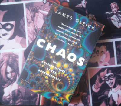 A photo of my copy of the "Chaos" theory book