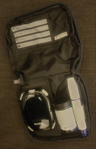 A photo of my blood sugar testing kit for which I use to manage my reactive hypoglycemia