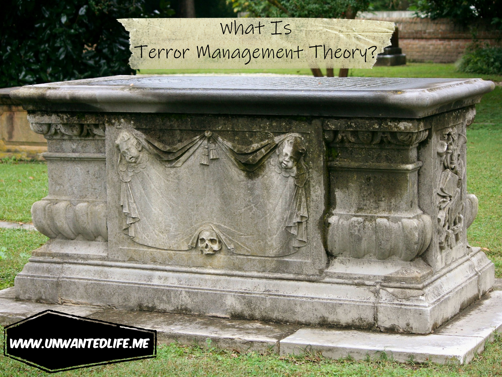 A photo of a grave stone to represent - What Is Terror Management Theory
