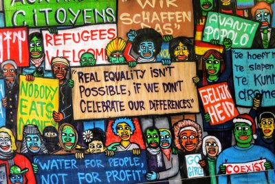 A photo of graffiti art that celebrates equality and embracing differences to represent - Discrimination: Black Lives Matter And LGBTQ+