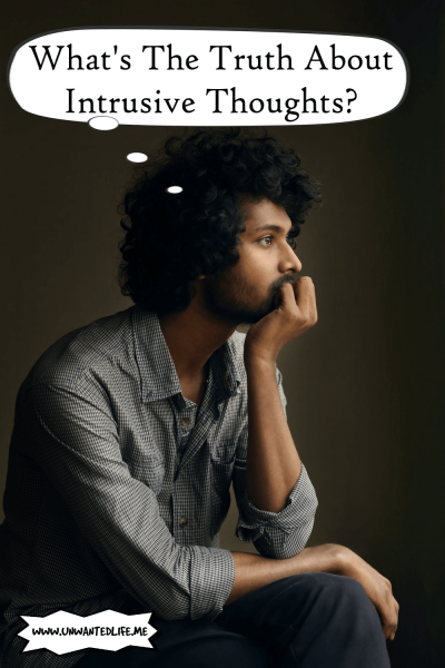A photo of a man of Indian decent resting his head on his hand in a thinking pose to represent the topic of the article - What's The Truth About Intrusive Thoughts