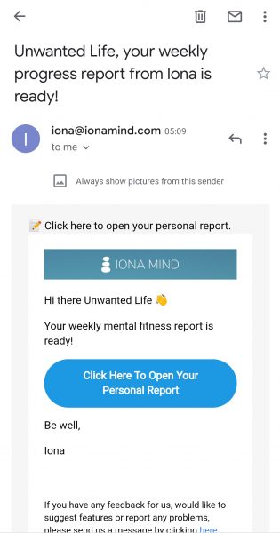 Iona Mind Email Screenshot