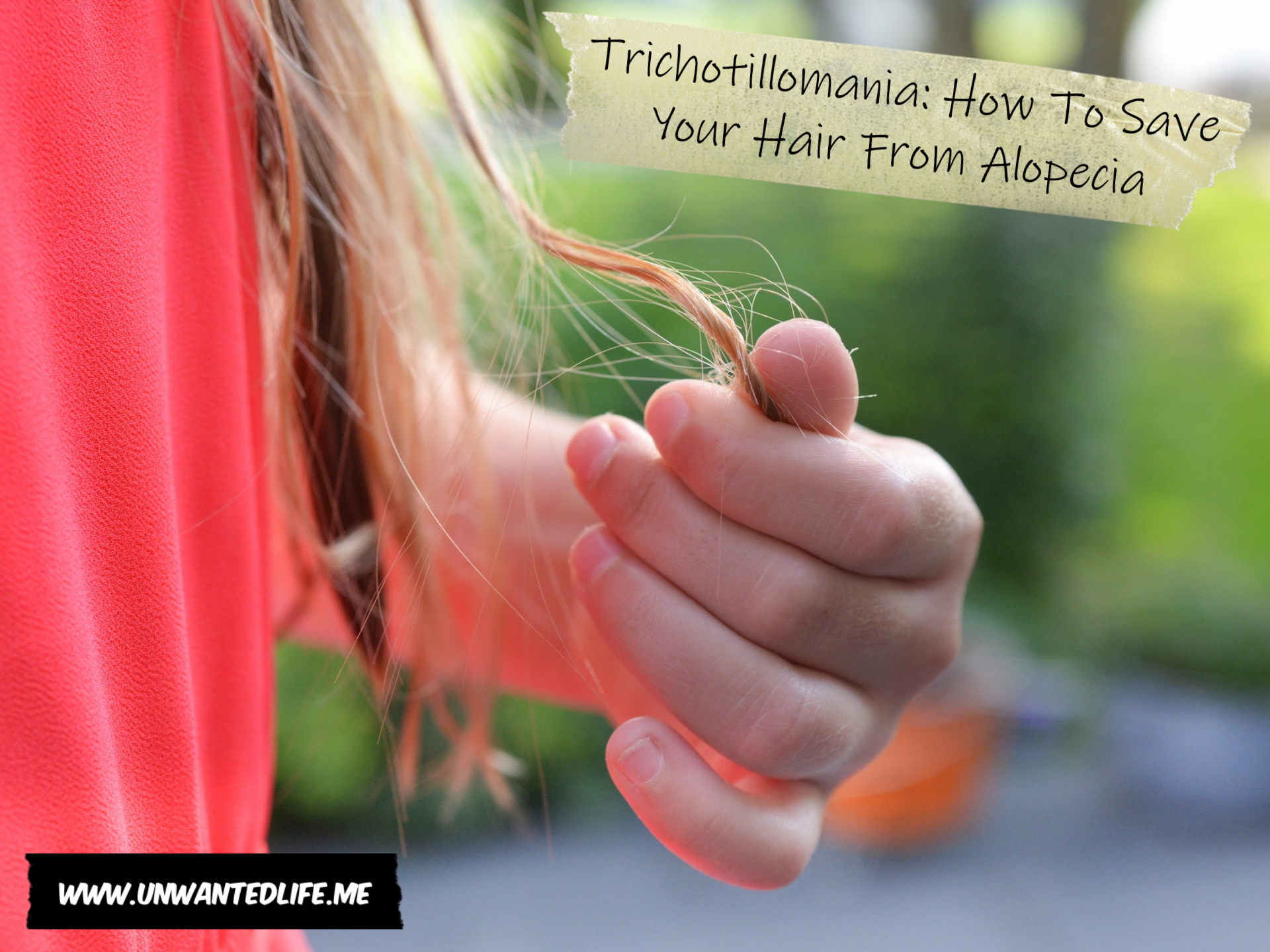 An image of a young White girl twirling her long blonde hair in her fingers to represent the topic of the article - Trichotillomania: How To Save Your Hair From Alopecia