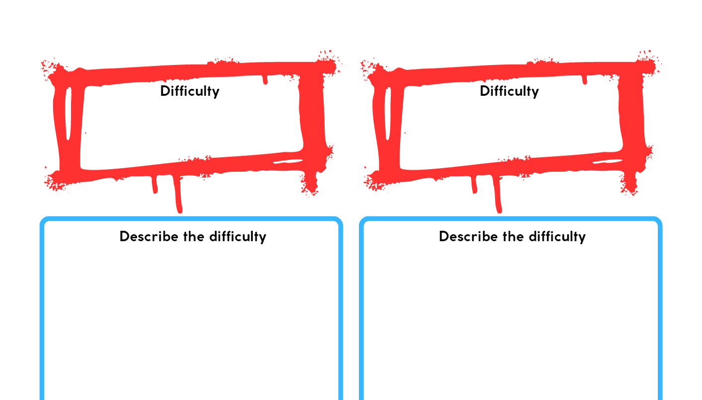 A snippet of the understanding your difficulties worksheet