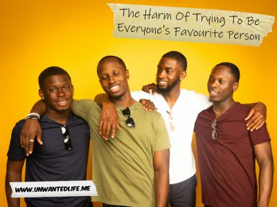 A photo of four Black male friends lined up to represent the topic of the article - The Harm Of Trying To Be Everyone's Favourite Person